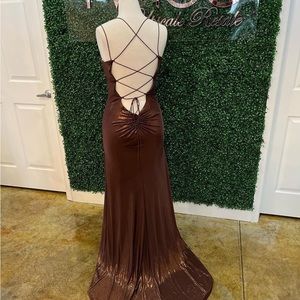 Sherri Hill Special occasion/Prom Dress - Metallic copper - Size 12 (53874)